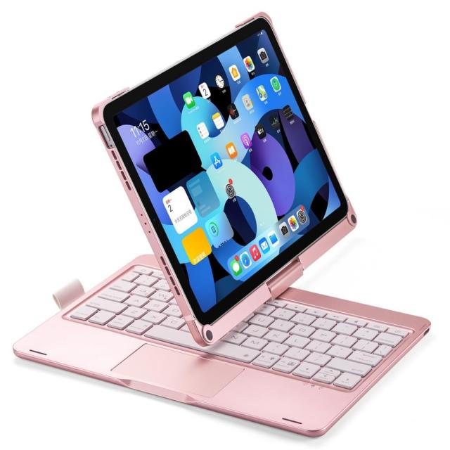 360度回転 iPad Air 11インチ M4/M3/M2用の キーボードケース タッチパッド バックライト付き iPad Air 第5/4世代 10.9インチ iPadPro11