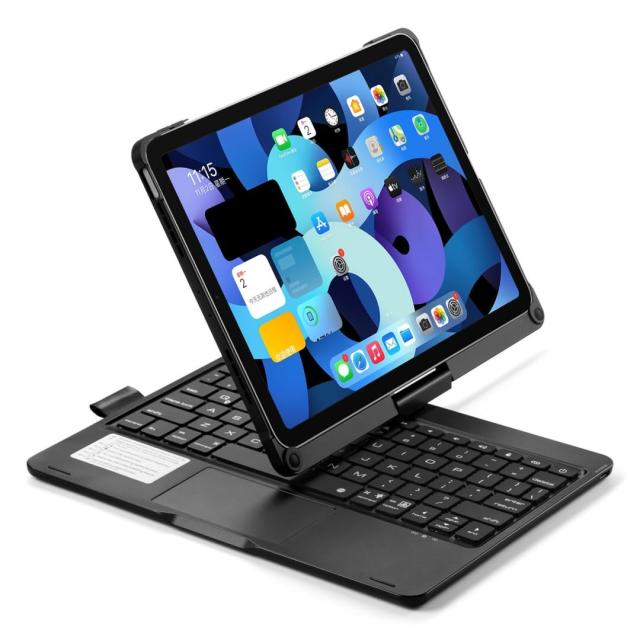 360度回転 iPad Air 11インチ M4/M3/M2用, iPad Air 第5/4世代 10.9インチ用の キーボードケース タッチパッド バックライト付き iPadPro