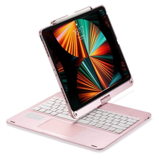 360度回転 2024 iPad Pro 13インチ (M5,M4)用の/iPad Air 13インチ (M3,M2)用の キーボードケース タッチパッド バックライト付き iPad P