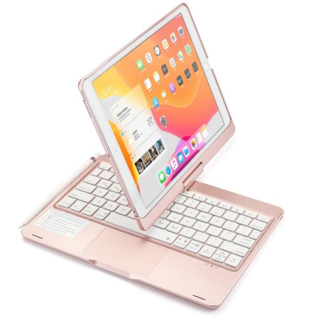 360度回転 iPad 10.2 インチ 第9/8/7世代 キーボードケース タッチパッド バックライト付き 折りたたみ iPadAir3 iPadPro10.5 キーボード
