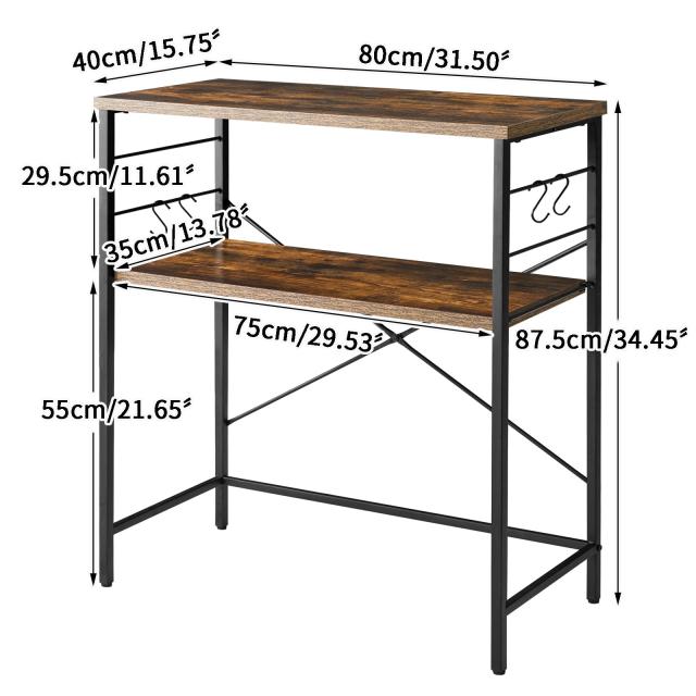 IBUYKE キッチンラックゴミ箱上レンジボード ゴミ箱上ラック レンジ台 可動棚 幅80×奥行40×高さ87.5cm 大型レンジ対応 レンジ台 収納ラ_2