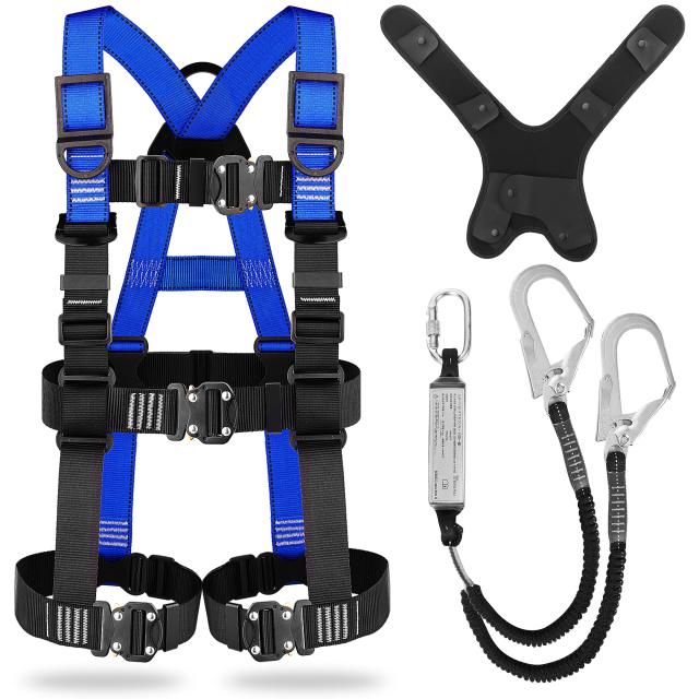 TT TRSMIMA フルハーネス安全帯 新規格 セット - ハーネス安全帯 ワンタッチ バックル 脱着簡単 二丁掛け ランヤード付き フルハーネスの通販は