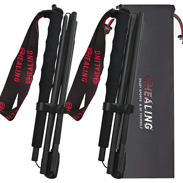 KHEALING トレッキングポール カーボン 折畳み 【超~超軽量93/98/103G】炭素繊維 登山 ポール 5節 2本セット 110/120/130cm ハイキングポ