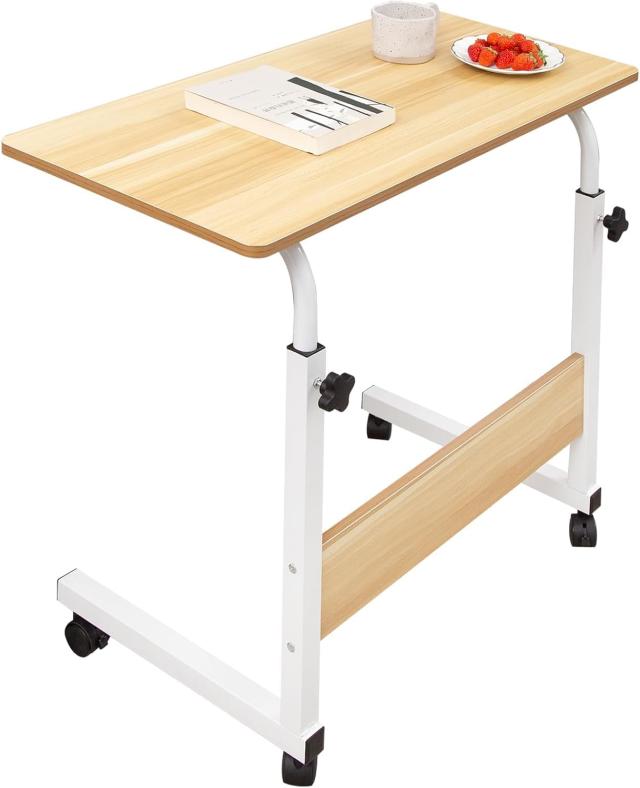 JUPEA サイドテーブル キャスター付き 幅60/80cm 昇降式テーブル コの字 ベッドサイドテーブル サイドテーブル 高さ調節 昇降式サイドテの通販は