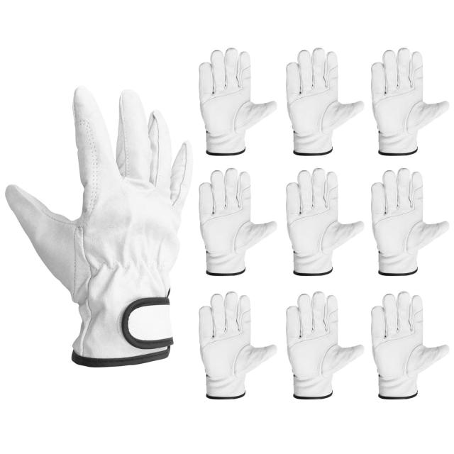 ACE 【まとめ買い】10双パック 作業手袋 豚本革マジックアテ付 LLサイズ AG523