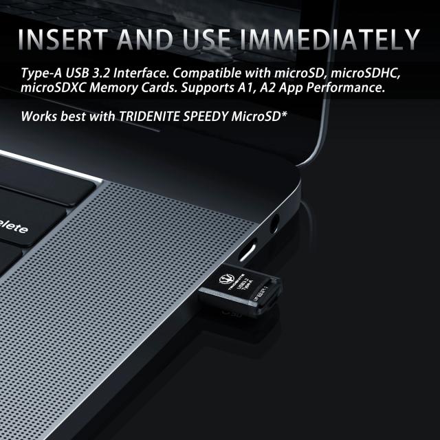 TRIDENITE 185MB/s SPEEDY MicroSD 512GB + DDR200 カードリーダー, USB 3.2 Type-A MicroSD用 小型OTG 外付メモリカードリーダー アダプ_4