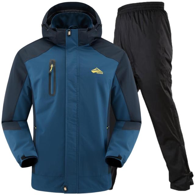 ベンケ 【大雨でも快適】 アウトドアジャケット 上下セット メンズ 登山 レインウェア 釣り バイク ウェア レインパンツ マウンテンパの通販は