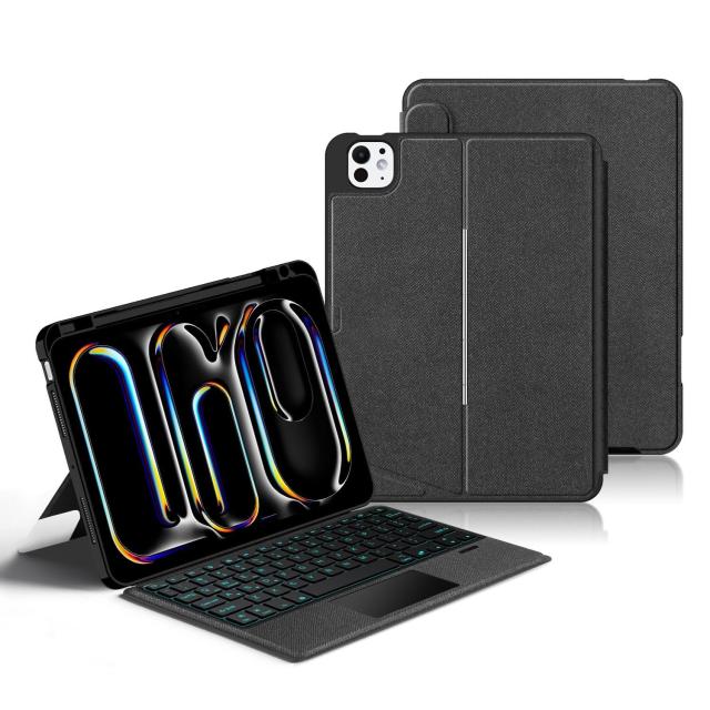 縦置き対応 iPad 10.2 iPad9 iPad8 iPad7 キーボード タッチパッド バックライト付き マグネット式 ケース 分離式 iPadAir3 iPadPro10.5