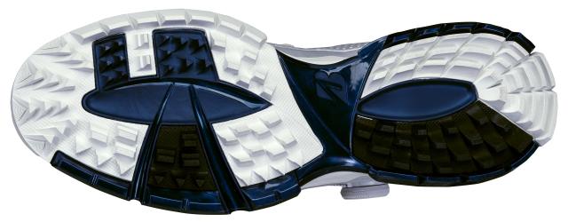 ブリヂストン スパ イクレスゴルフシューズ ゼロ・スパ イク バイター ツアー SH2401 メンズ シルバー/ブルー 25.5cm 3E