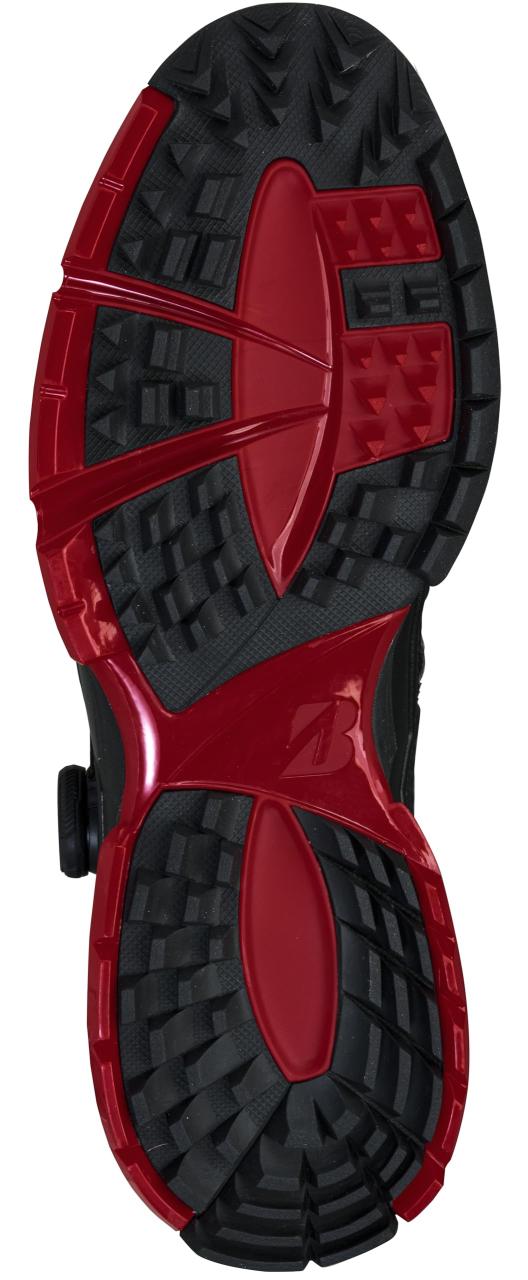 ブリヂストン スパ イクレスゴルフシューズ ゼロ・スパ イク バイター ツアー SH2401 メンズ ブラック/レッド 25.5cm 3E