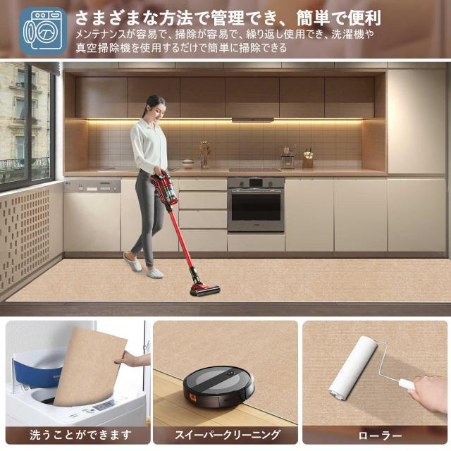 【 限定ブランド】YIDIHO 廊下敷き TPR ラグ 約80×600cm 厚さ4 mm ロングマット 階段マット 廊下マット 防音 ロールマット 無地_5