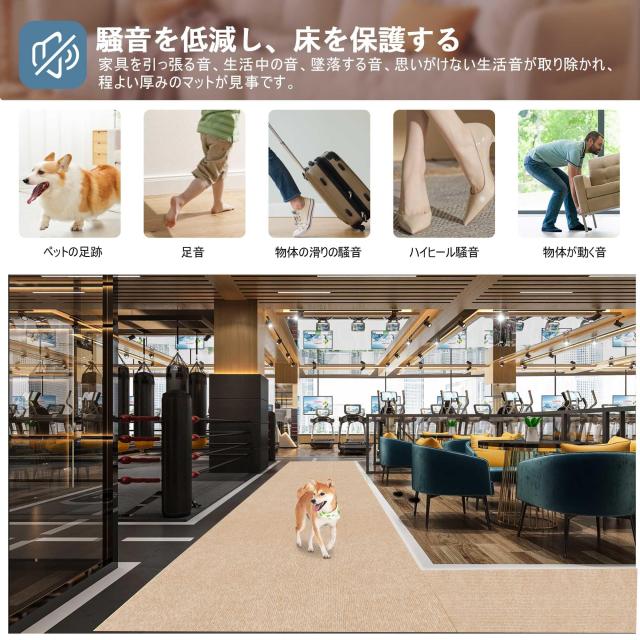 【 限定ブランド】YIDIHO 廊下敷き TPR ラグ 約90×600cm 厚さ4 mm ロングマット 階段マット 廊下マット 防音 ロールマット 無地 その他カーテン・ブラインド