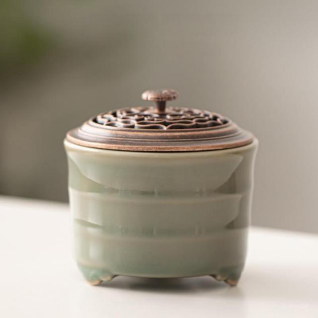 お香立て 線香立て 香炉 おしゃれ 陶磁器 お香たて オシャレ お香台 蓋付き 金属網 セット 渦巻き線香 コーン 香立て 仏具 仏壇 ペット