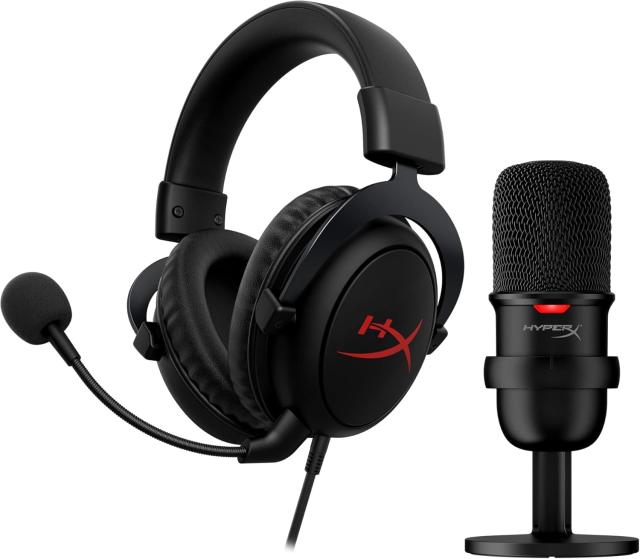 HyperXゲーム実況用スターターパック ？ HyperX Cloud Coreゲーミングヘッドセット、DTS Headphone:X空間オーディオとHyperX SoloCast USB