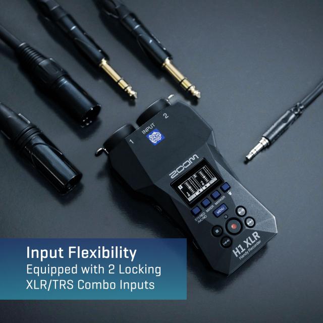 ZOOM ズーム H1 XLR ハンディレコーダー ブラック 黒 外部入力に特化した XLR/TRSフォーン/ステレオミニ端子搭載 32bitフロート録音対応2_3