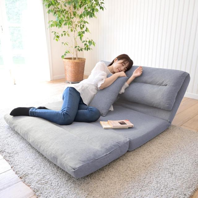 座椅子 ソファーベッド ソファ 3WAY 2人掛け セミダブルシーツパープル 座椅子 ソファーベッド ソファ 3WAY 2人掛け セミダブルシーツ