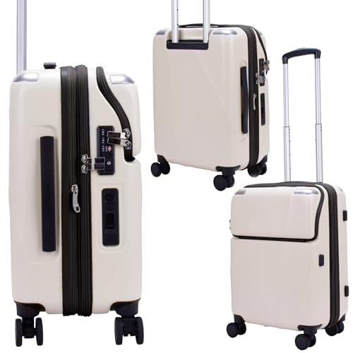 トラベリスト スーツケース ジッパー オープン ブレーキ機能付き 拡張機能付き 35L(43L) 53 cm 3.6kg シエラ バニラアイボリー