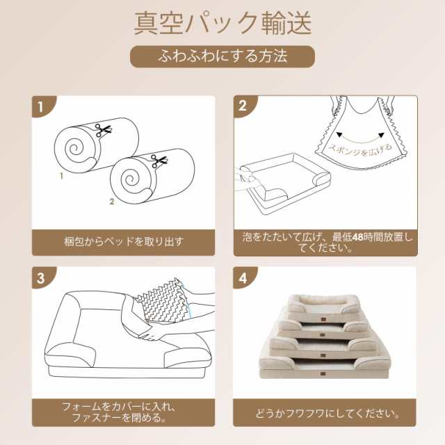 EHEYCIGA 犬 ベッド 冬 ペットベッド 防水 猫 ベッド 洗える 犬用 クッション 高反発 取り外せるカバー 滑り止め オールシーズン 中型犬 の通販は