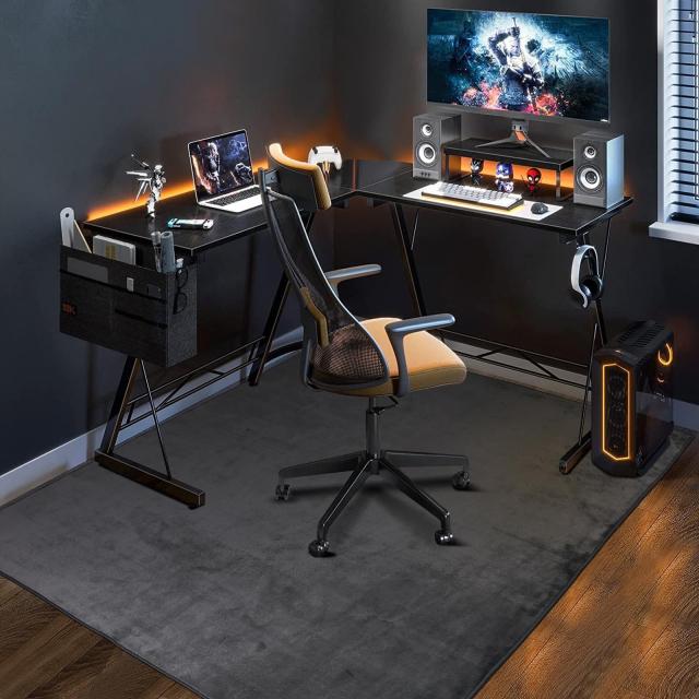FUNHOO ゲーミングチェアマット 160×180cm チェアマット カーペットタイプ 滑り止め加工 フランネルタイプ フローリングマット 騒音対策