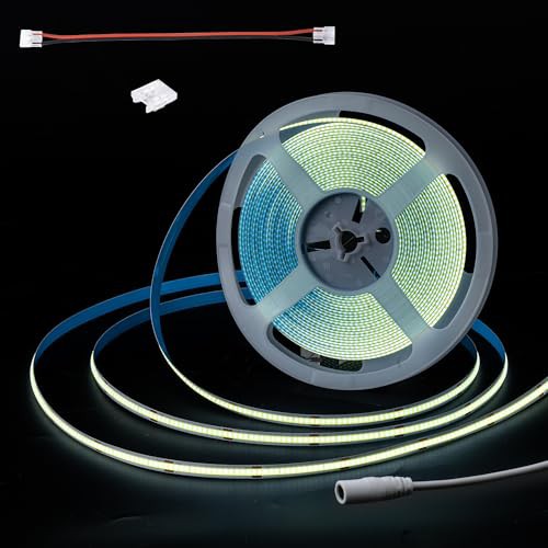 ◆商品名：Cmswiftify COB LEDテープライト高輝度10m 24V 320LEDs/m 電球色3000K 幅8mm ストリップライト 180°発光 非防水 両面テープ 工具不要 取よろず兎