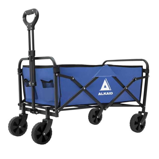 ALKAID キャリーワゴン キャリーカート アウトドアキャンプカート 折りたたみ式 ワイドタイヤ搭載 耐荷重100kg 大容量120L 自立式収納 コ