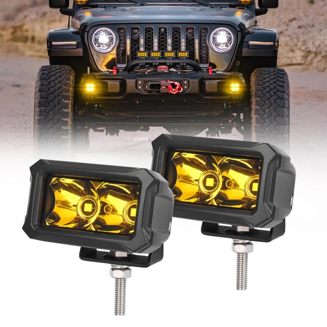 NORTHYUN LED作業灯 20W イエ ロー ワークライト 角形 角度調整可能 12V/24V対応 IP68 防水 防塵 バイク オフロード SUV ATV ピックアップの通販は