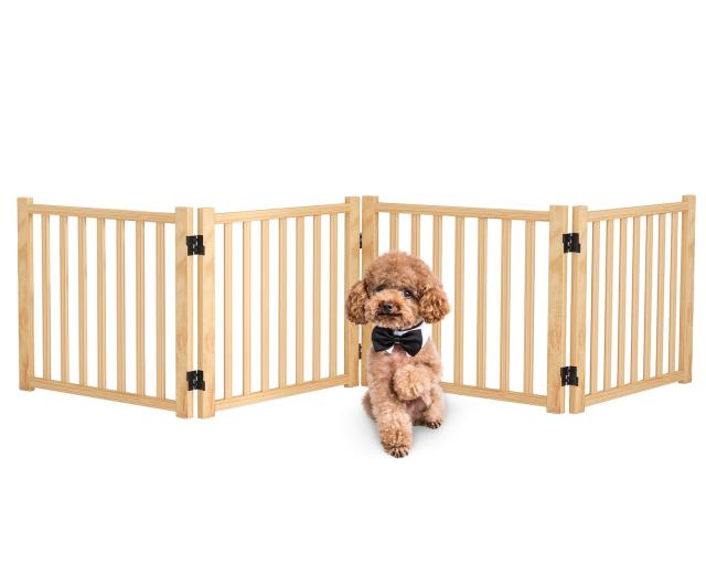 ペットゲート 置くだけ 犬 ゲート ペットフェンス 高さ43cm 幅234cm 自立型ゲート 折りたたみ式 犬フェンス 室内用 ペット飛び出し防止柵