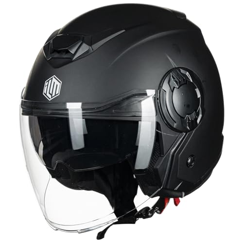 ILM バイク用 ジェットヘルメット SG/DOT規格 正規品 ベンチレーション 内装着脱 UVカットインナーシールド付き 全排気量対応 アジアンフの通販は