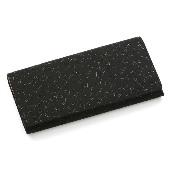 [印傳屋] いんでんや 印伝 HISOCA ひそか 伝統工芸品 甲州印伝 鹿革 漆 オリジナル ブランド 束入れ 黒地-黒漆 とんぼ [No.9408] [1-008]