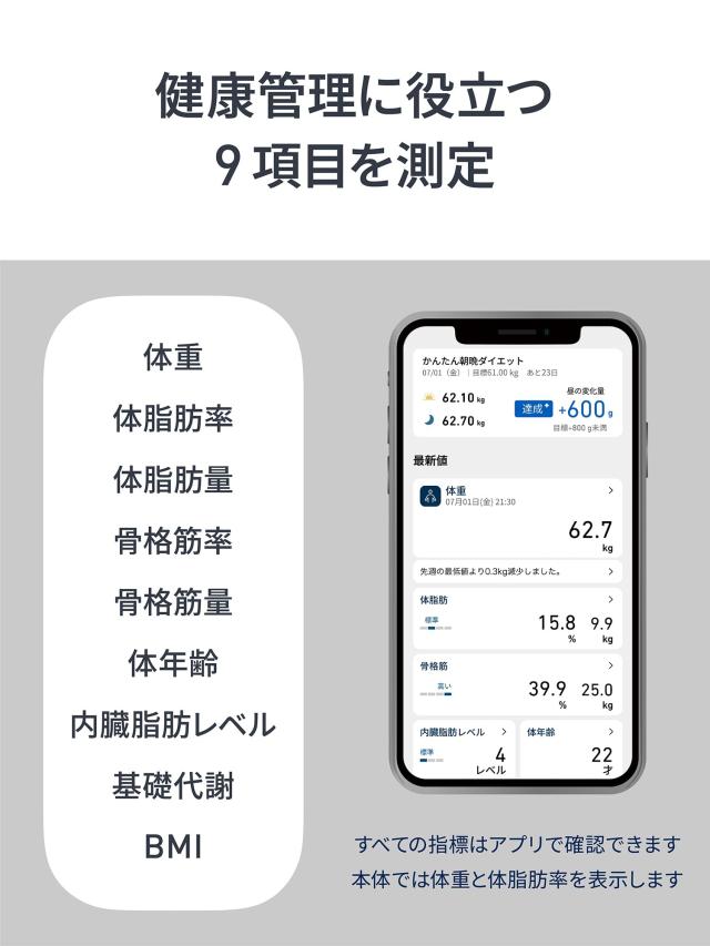 オムロン 体重 体組成計 カラダスキャン ホワイト KRD-503T-W スマホ連動 データ自動転送 自動認識 乗るだけで測定開始 内臓脂肪レベル_2