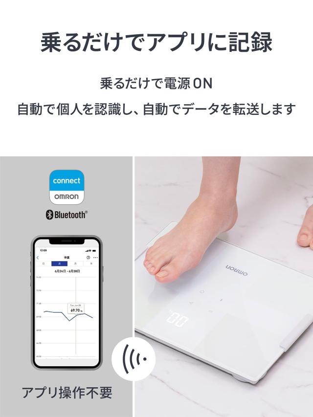 オムロン 体重 体組成計 カラダスキャン ホワイト KRD-503T-W スマホ