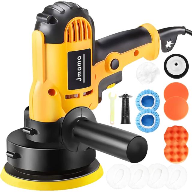 Jmomo ポリッシャー 電動ポリッシャー 車 125mm 二十段変速可能 強力モーター 研磨機 サンダポリシャー 軽量 車磨き ワックス作業 塗装面