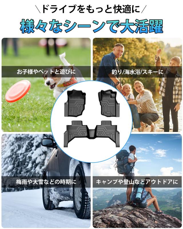 Cartist 三菱に適用 トライトン LC2T型 フロアマット 立体カーマット 3Dフロアマット TRITON 3代目 2023年〜現行 立体構造 防水 滑り防止_8