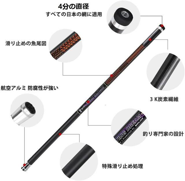 サンライク(SANLIKE) タモの柄 玉の柄 たもの柄 9段階 カーボンポール たものえ ランディングポール 競技 伸縮式 コンパクト 全魚種対の通販は サンライク(SANLIKE) タモの柄 玉の柄 たもの柄 9段階 カーボンポール たものえ ランディングポール 競技 伸縮式 コンパクト 全魚種対の通販は
