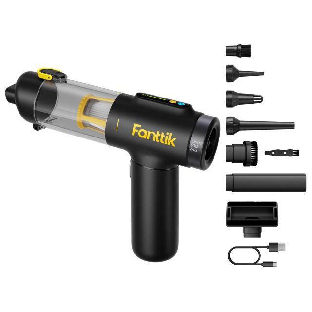 Fanttik Slim V10 Mix ハンディクリーナー 車用掃除機 16000Pa 強力吸引力 4in1 エアダスター エアポンプ 多機能 多彩LED表示 ハンディ掃