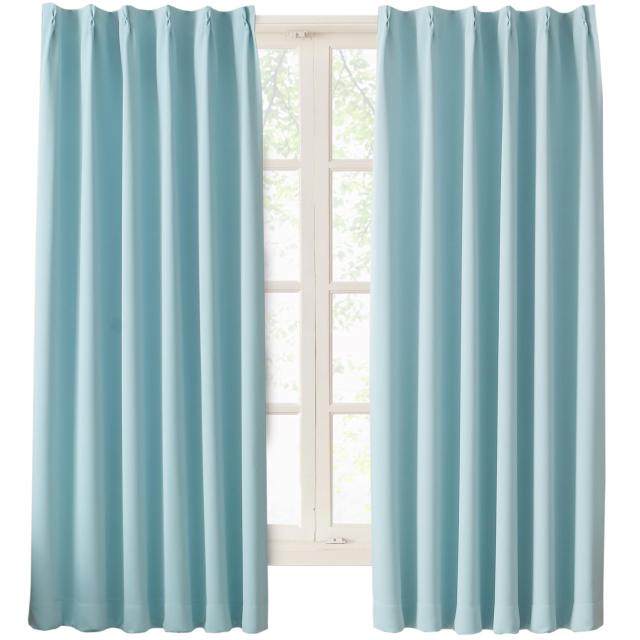 Hansleep カーテン 1級遮光 2枚組 幅150cm丈230cm スカイブルー 断熱 防寒 防音 省エネ 厚手 無地 おしゃれ 洗える リビング用 (スカイブ
