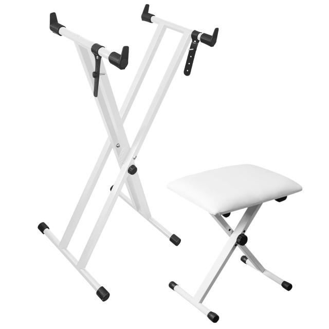 【2024改良バージョン】 Longeye 電子ピアノスタンド 椅子 セット キーボード ピアノ スタンド ベンチ 折りたたみ式 X型 高さ調整可能 88