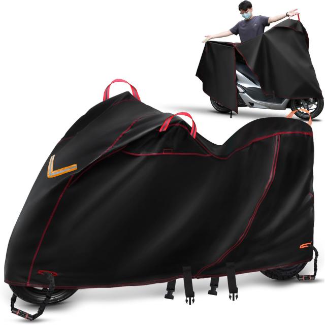 BstJyob バイクカバー オックス450D 厚手 【ファスナー付き 摩擦傷減少 バイク傷付き防止 8サイズ展開 リアbox対応 厚さ選択】 完全防水 の通販は 4,855円