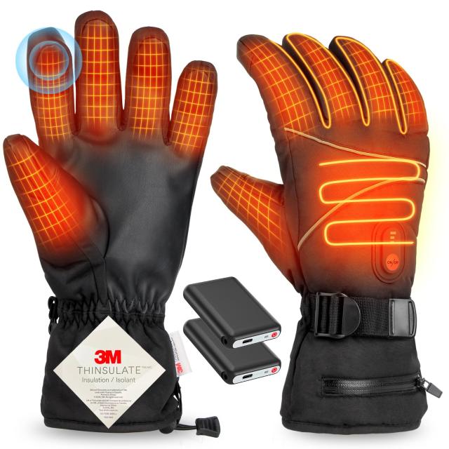 電熱グローブ 電熱手袋 【16000mAhバッテリー付き ＆ 65℃最高温度】 ヒーター手袋 usb給電 グローブ 3Mシンサレート 電気手袋 防寒グローの通販は
