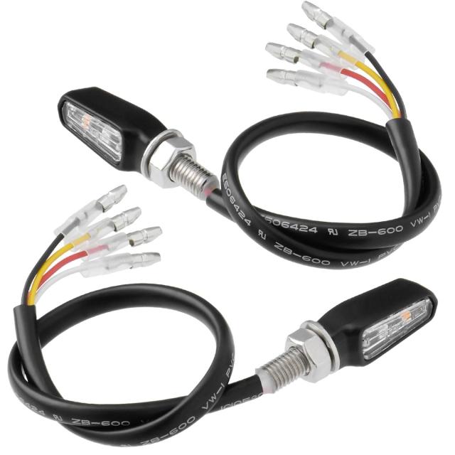 ジータレーシング(ZETA RACING) 701 LED フラッシャー バイク用 テールランプ一体型ウインカー 極小 超軽量 クリアレンズ アルミ合金 マ