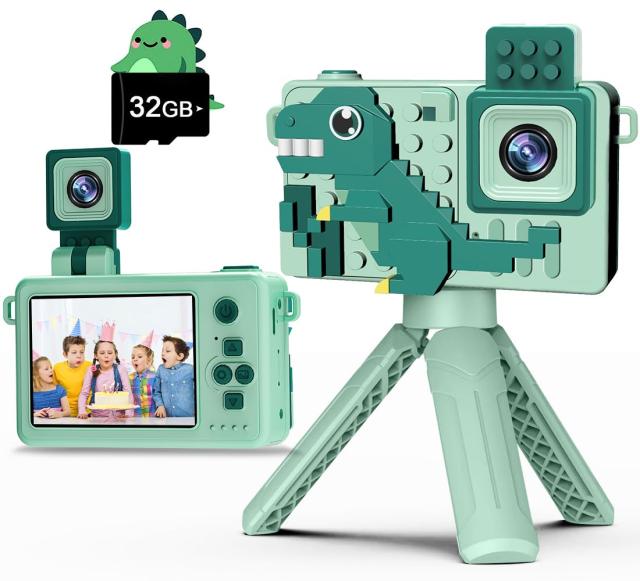 キッズカメ ラ 子供用カメ ラ 三脚付 【2024新登場＆レンズ180°反転可能】 トイカメ ラ 4800万画素 1080P HD 動画カメ ラ デジタルカメ ラ 2.4の通販は 6,389円