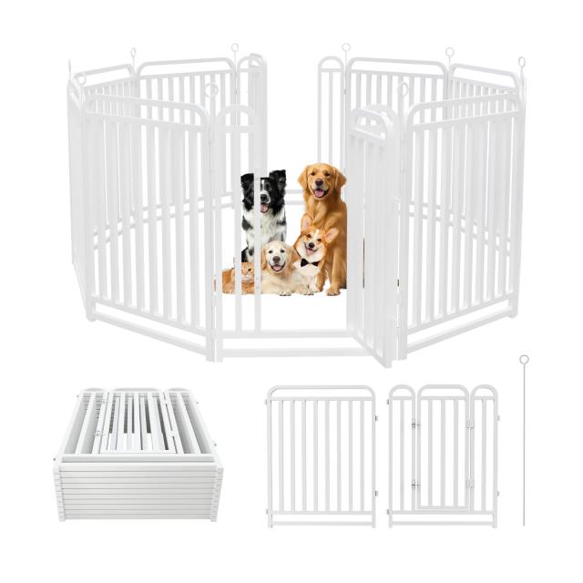 ZPUJIU ペットサークル ペットフェンス 犬 サークルケージ 折りたたみ可能 ？ 組立簡単 レイアウト自由 トイレトレーニング 脱走防止 自立の通販は