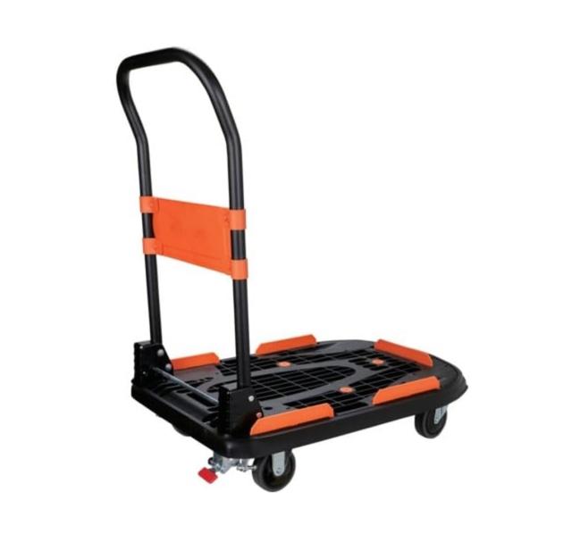 トラスコ中山(TRUSCO) 樹脂台車 カルティオ (新型) 折畳 スチールストッパー付 ブラック 780×490 MPK-780-BK-SS