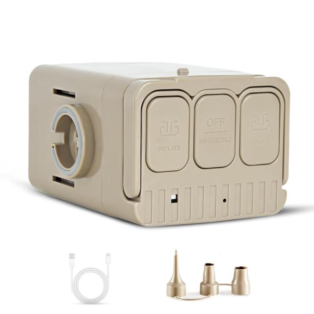 H＆W【2024 独自技術】 携帯式エアーポンプ 電動エアーポンプ 2000mAh 電池 USB充電式 ワンタッチ自動膨張・収縮 4-5回使用可能 3種のアダ