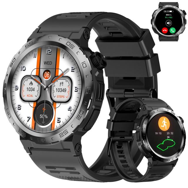 Redfire スマートウォッチ【2025究極進化 時計にGPS内蔵 ワイヤレス充電 常時表示】1.43インチAMOLED大画面 軍用規格 スポーツウォッチ Gの通販は 8,487円