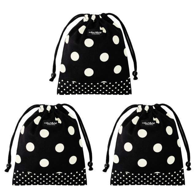 COLORFUL CANDY STYLE decor PolkaDot 巾着 給食袋 polka dot large(twill・black)×polka dot small(twill・black) 3枚セット 女の子 か 4,667円
