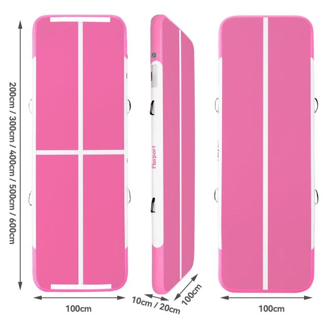 Fbsport 2/3/4/5/6M エアトラック 体操 マット エアーマット 折り畳み可能 インフレータブル 電動エアーポンプ付き 自宅用 トレーニング