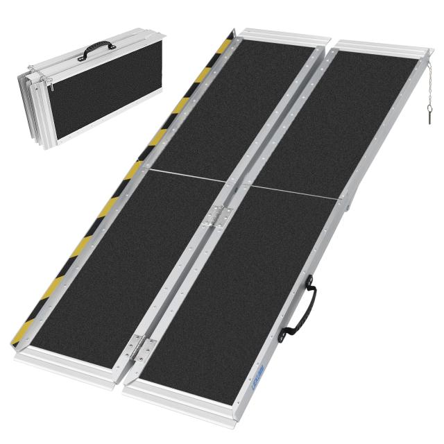 shom アルミ製スロープ 121cm×77cm Ruedamann 車椅子用スロープ 長さ121cm*幅77cm 耐荷重300kg