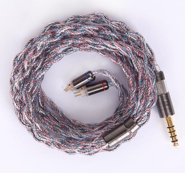 【JSHiFi-Butterfly】2pin4.4mmリケーブル 純銀＋銅銀パラジウム合金＋銀メッキ線材 0.78mm 2pinイヤホンアップグレードケーブル 4.4mmバ