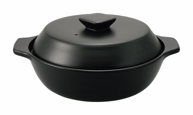 カクセー(Kakusee) 卓上鍋 24cm 3-4人用 8号 洋風 土鍋 陶器 電子レンジ対応 直火対応 デリシアス DEL-21